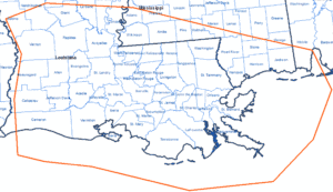 Louisiana Gulf Coast Basin Map