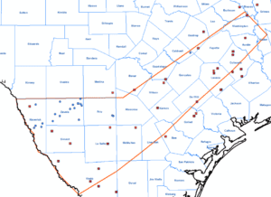 South Texas Basin map